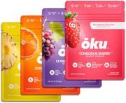 ōku Energy Chews Variety Pack of 8 - Natural Caffeine with Coconut Water, Allulose & Fiber - Perfect for Runners, Travelers & Anyone Needing a Boost, Non-GMO - Gluten Free - Vegan Snacks