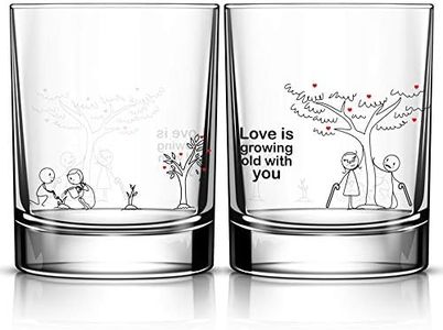 BoldLoft Grow Old with You Couple Drinking Glasses-Couple Gifts for Him Her Husband Wife His Hers Gifts for Anniversary Wedding Anniversary Dating Anniversary for Boyfriend Girlfriend