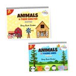 Toddler house Animal Shelters and their babies Sorting Busy Book for Kids 2+: Learn About Animals, Their Homes, and Babies with Hook and loop Cutouts