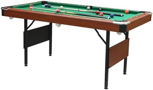 5.5 Ft Portable Billiard Tables, Foldable Pool Table Children's Game Table Outdoor Pool Table with Billiard Balls, Brush, Triangle Rack and Chalk Green