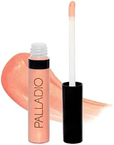 Palladio Lip Gloss, Non-Sticky Lip Gloss, Contains Vitamin E and Aloe, Offers Intense Color and Moisturization, Minimizes Lip Wrinkles, Softens Lips with Beautiful Shiny Finish, Pink Pearl