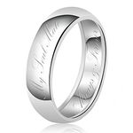 8mm My Soul Mate Always & Forever Engraved Classic Sterling Silver Plain Wedding Band Ring, Size Q 1/2