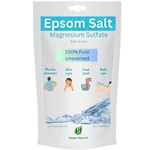 Happy Squirrel Epsom Salt for Foot | Epsom Salt for Pain Relief | Genuine Magnesium Oil Spray alternate for Muscle Relief | Graded 100% Pure, Unscented Magnesium Sulphate (900 Grams)