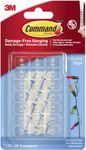 Command Decorative clips, pack of 20 mini hooks and 24 small adhesive strips, transparent - hanging clips for decoration and fairy lights, wall adhesive - damage-free hanging, small