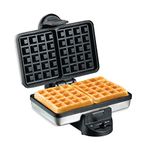 Hamilton Beach 26009 Belgian Mini Waffle Maker with Shade Control, Makes 2 at Once, Create Personalized Keto Chaffles and Hash Browns, Non-Stick Plates, Compact Design, Stainless Steel