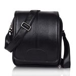 Martucci Stylish PU Leather Sling/Cross Body/Travel/Office/Messenger/Business/One Side Shoulder Bag for Men & Women(Capacity - 7L) (Black)