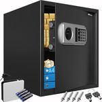 DEUBA® XXL Electronic Safe with Combination Lock | 35x40x40cm | LED Display | 4mm Steel Door Double Steel Bolt | Interior Light | Secure Furniture Safe Home & Office | Black