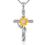 SNZM Sunflower Pendant Necklace for Women Gold Flower Necklace for Mom Girls, You are My Sunshine Jewelry Gifts for Christmas Birthday