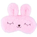 Ulife Mall Funny Cute Bunny Eye Mask for Sleeping Travel Soft Plush Fluffy Blindfold Sleep Mask Novelty Personalised Rabbit Eye Cover Breathable Eyeshade for Kids Girls Boys Women