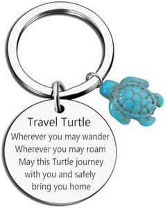 Meimimix Travel Turtle Keychain Wherever You May Wander Good Luck Charm Jewellery for Family Friends