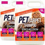 Pro-Kleen Pet Carpet Cleaner Professional upholstery extraction shampoo solution, with reactivating odour treatment, Suitable for all Carpet Cleaning Machines (10 Litres)