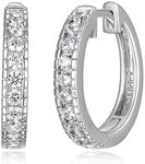 Sterling Silver Trapezoidal Cubic Zirconia Hoop Earrings