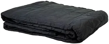 Mytee Products Small Black Sound Dampening Blanket with Grommets - 48" x 48" - Moving Blanket with Sound Absorption - Cotton/Polyester Woven (Machine Washable)