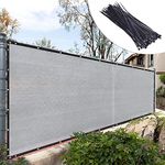 Royal Shade 4' x 12' Grey Fence Privacy Screen Windscreen Cover Netting Mesh Fabric Cloth - Cable Zip Ties Included (We Make Custom Size)