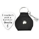 Uncle Gifts Guitar Pick Keychain Birthday Gifts for Uncle from Niece Nephew Christmas Gifts for Uncle Guitar Player Music Lover Gifts for Men, I Couldn't Pick a Better Uncle Keyring