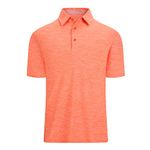 ALEX VANDO Mens Golf Shirt Moisture Wicking Quick-Dry Short Sleeve Casual Polo Shirts for Men,Orange,XXL