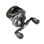 Abu Garcia MAX 40-60 Low Profile Reel, Fishing Reel, Low Profile Baitcast Reels, Predator Fishing, Pike, Zander, Catfish, Unisex, Grey/Red, 60 | Right Hand