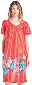 Casual Nights Women's Short Sleeve Muumuu Lounger Dress - Red - 3X-Large