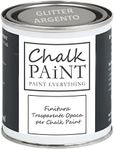 Transparent Finish SILVER GLITTER 250 ml - Make your work sparkle - Extra Resistant specifically designed for Chalk Paint and porous surfaces in general
