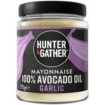 Hunter & Gather Garlic Avocado Oil Mayonnaise 175g | Seed Oil Free I Made with Pure Avocado Oil & British Free Range Egg Yolk | Paleo, Keto, Sugar and Gluten Free Avocado Mayo