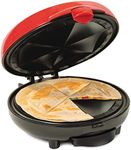 Taco Tuesday EQM8 6-Wedge Electric Quesadilla Maker with Extra Stuffing Latch, Red