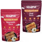 Gladful Sprouted Ragi and Amaranth Dosa Mix - High Protein, Vegan, and 100% Gluten Free 400 G (Pack of 2)