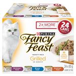 Fancy Feast Grilled Wet Cat Food, in Gravy Variety Pack 3 Flavours - 85 g Can (24 Pack)