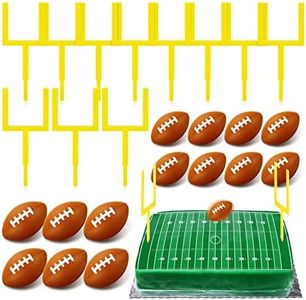 Taiyin 9 Pcs Football Cake Decorations 6 Pcs Cake Goal Post Topper Field Goal Post Football Cupcake Toppers 3 Pcs Mini Football Mini Sport Balls Football Themed Birthday Party Event