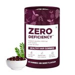 Zero Deficiency Healthy Hair Gummies with Biotin | With Vitamin A, C, E, Zinc, Fibre, Sesbania Grandiflora & DHT Blocker | For Healthy & Strong Hair | 60 Days Pack| 100% Vegan | Hair Growth Solution