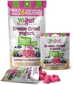 YoGut Freeze Dried Yogurt Snack, Blueberry, 6 Pack, Healthy Snacks for Kids, Toddlers & Adults, Gluten Free, Non GMO, With 5 Billion Live Probiotics, Vitamins & Minerals, Individual Snack Packs