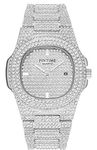 PINTIME Stainless Steel Luxury Analog Unisex-Adult Watch (Silver Dial Colored Strap)