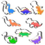 Joyoldelf Dinosaur Cookie Cutters Set, 8pcs Dinosaur Sandwich Cutters, Dinosaur Biscuit Cutters for DIY Baking, T-Rex, Triceratops, Stegosaurus, Brachiosaurus and More