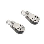 2 Pcs Bearing Pulleys Stainless Steel Pulleys Block Rotatable Marine Pulleys for Sailboat Yacht Flagpole