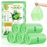 OKKEAI 150 Counts Biodegradable Trash Bags 4-6 Gallon,Small Strong Eco-Friendly Kitchen Bags, Extra Thickening Bag for Yard Wastebaskets,Office,Lawn,Bathroom,Outdoor, Compost,Camping (Green)