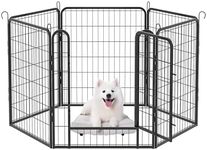 6 Panel Dog Playpen,Heavy Duty Metal Outdoor Indoor Dog Playpen for Puppies and Small Animals,Black