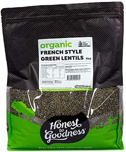 Honest to Goodness, Organic French Style Green Lentils, 5 kg - A subtle earthy flavour. Plant Based Protein Source. From Winter Soups to Hearty Salads.