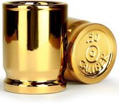 Barbuzzo ORIGINAL 50 CAL SHOT GLASSES, Set of 2, American Owned & Designed, Like Real 50 Caliber Bullet Casings, Shot Glasses Hold 2 Ounces