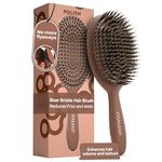 FRAMAR Soft Boar Bristle Hair Brush - Boars Hair Brush For Women, Brush For Fine Hair, HairBrush for Women, HairBrush Boar Bristles – Chocolate