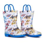 Paw Patrol boys Character Printed Waterproof Easy-On Handles PVC Rain Boots (Light Blue, numeric_9)