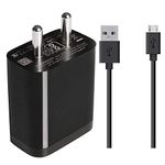 Fast Charger Compatible for Xiaomi Note 4/Mi 5A /Mi Note 5 /Note 5 Pro/Redmi 3S Prime/Redmi 6A Mobile Smartphone Charger with 1 Meter Micro USB Charging Data Cable(2.8 Amp,Black)