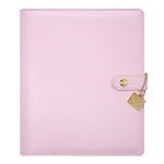 Pukka Pad Carpe Diem A5 Planner with Undated Weekly & Monthly Inserts, Dividers, Stickers & More - Faux Leather Cover with Internal Pockets & Gold Metal Ring Mechanism - 10 x 9.5 x 2in, Ballerina Pink