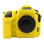 AMZER Digital SLR Camera Shockproof, Anti Slip, Dirt Resistant Soft Silicone Protective Armor Case for Nikon, Yellow (D850)