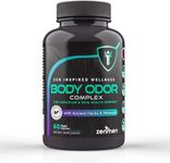Zenmen Natural Body Odor Eliminator Pills - Reduce Bad Breath, Sweat, Armpit & Foot Odor - Chlorophyll Tablets with Zinc, Champignon, Psyllium Fiber - Vegan Capsules, Made in USA