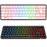 KLIM Shift Wireless Mechanical Keyboard - 2024 Version - Hotswap TKL RGB w/Extra 68 Keycap Set - Backlit Mini Gaming Keyboard - 2.4 GHz Wireless & Bluetooth Keyboard - 60 Percent Keyboard - PC Gamer