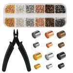 2700pcs Crimping Beads for Jewelry Making, 1.5mm and 2mm Crimp Beads with Crimping Plier 6 Colors Crimp Tubes for DIY Bracelets Necklaces Making Jewelry Making Accessories