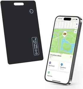 Wallet Tracker Card 2-Pack for Find My,Rechargeable Item Finder Locator,1.8mm Thin,Smart Bluetooth Tracking Device Credit-Card Size with Keychain Hole for Keys, Luggage,Backpack(Air-Tag Alternative)