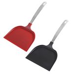 Trifecta Silicone Pancakes Shovel Wide Spatula Turner Nonstick Fried Shovel Fish Spatula Silicone Wide Flexible Turner for Nonstick Cookware Egg Cookie Omelette(Red, Set of 2)