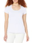 Nautica Women's Easy Comfort Scoop Neck Supersoft 100% Cotton Solid T-Shirt, Bright White, X-Small