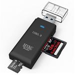 LUPO USB 3.0 Card Reader Adapter for SD SDHC MMC RSMMC MMC mobile MMC micro SDXC Micro SD and T-FLASH. Windows & Mac Compatible, Black