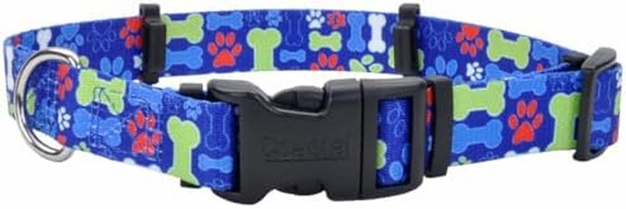Coastal Pet SecureAway Collar Protector for Flea Collars - Adjustable pet Accessory - Protective Flea Collar for Dogs & Puppy - Multi Bones, 5/8" x 8-12"